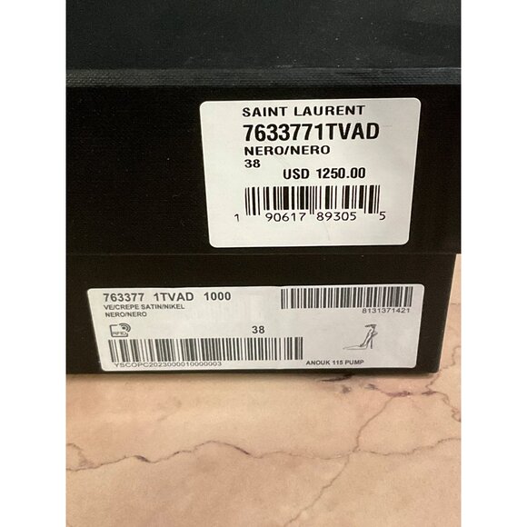 Saint Laurent Anouk Ankle Strap Pumps in Nero 38 With Box Womens High Heels - Picture 14 of 16
